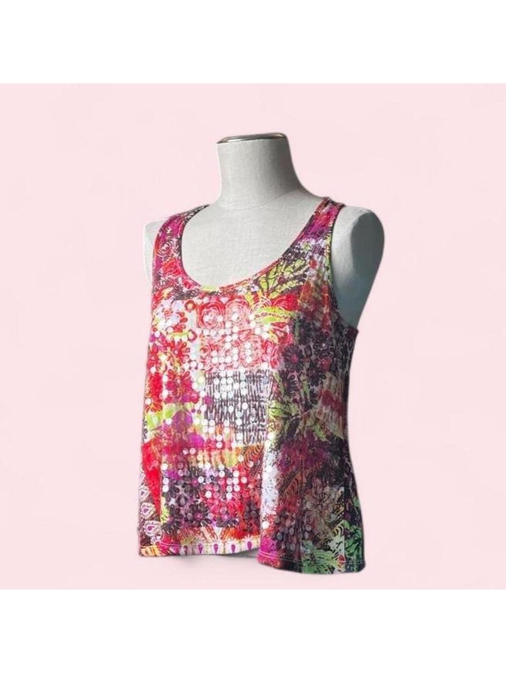 ♥️🩷 BONGO sequin summer colorful tank top ! 🩷♥️